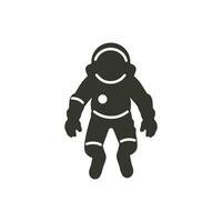un astronaute flottant dans extérieur espace icône sur blanc Contexte - Facile vecteur illustration