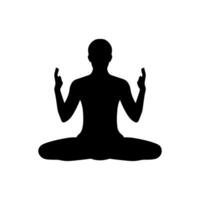 yoga pose icône sur blanc Contexte - Facile vecteur illustration