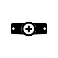 médical alerte bracelet icône sur blanc Contexte vecteur