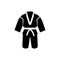 taekwondo uniforme icône sur blanc Contexte - Facile vecteur illustration