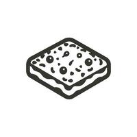 sicilien Pizza icône sur blanc Contexte - Facile vecteur illustration