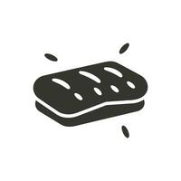pain ciabatta chignon icône sur blanc Contexte - Facile vecteur illustration