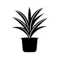 bordé de rouge dracaena plante icône - Facile vecteur illustration
