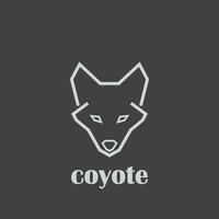 coyote logo conception dans gris Couleur vecteur