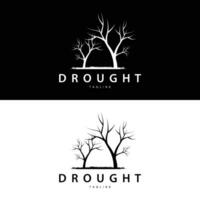 sécheresse logo, sec arbre logo conception avec simple, minimaliste et moderne vecteur ligne style