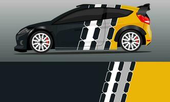 vecteur de conception d'enveloppe de décalcomanie de voiture. course de bandes abstraites pour la livrée, le véhicule, le rallye, la course, la voiture.
