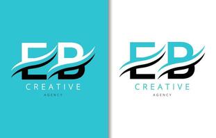 e b lettre logo conception avec Contexte et Créatif entreprise logo. moderne caractères mode conception. vecteur illustration