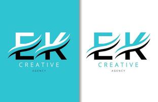 e k lettre logo conception avec Contexte et Créatif entreprise logo. moderne caractères mode conception. vecteur illustration