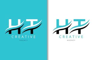 ht lettre logo conception avec Contexte et Créatif entreprise logo. moderne caractères mode conception. vecteur illustration