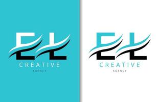 e l lettre logo conception avec Contexte et Créatif entreprise logo. moderne caractères mode conception. vecteur illustration