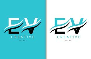 e v lettre logo conception avec Contexte et Créatif entreprise logo. moderne caractères mode conception. vecteur illustration