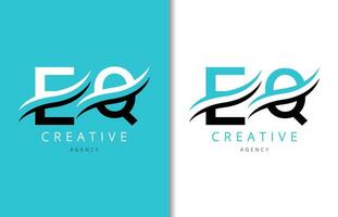 e q lettre logo conception avec Contexte et Créatif entreprise logo. moderne caractères mode conception. vecteur illustration