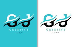 g j lettre logo conception avec Contexte et Créatif entreprise logo. moderne caractères mode conception. vecteur illustration