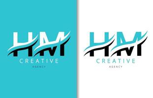 hum lettre logo conception avec Contexte et Créatif entreprise logo. moderne caractères mode conception. vecteur illustration