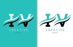 iv lettre logo conception avec Contexte et Créatif entreprise logo. moderne caractères mode conception. vecteur illustration