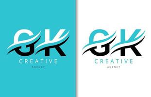 gk lettre logo conception avec Contexte et Créatif entreprise logo. moderne caractères mode conception. vecteur illustration