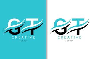 gt lettre logo conception avec Contexte et Créatif entreprise logo. moderne caractères mode conception. vecteur illustration
