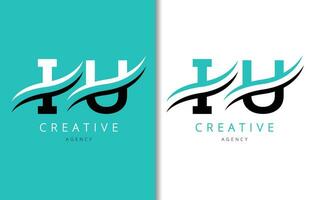 je u lettre logo conception avec Contexte et Créatif entreprise logo. moderne caractères mode conception. vecteur illustration