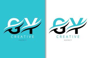 g y lettre logo conception avec Contexte et Créatif entreprise logo. moderne caractères mode conception. vecteur illustration