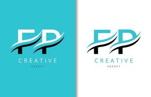 F p lettre logo conception avec Contexte et Créatif entreprise logo. moderne caractères mode conception. vecteur illustration