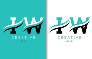 iw lettre logo conception avec Contexte et Créatif entreprise logo. moderne caractères mode conception. vecteur illustration