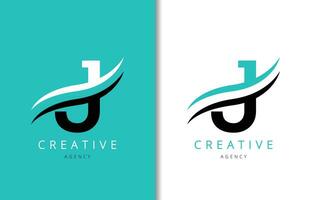 j lettre logo conception avec Contexte et Créatif entreprise logo. moderne caractères mode conception. vecteur illustration