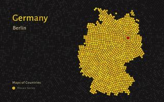 Allemagne carte avec une Capitale de Berlin montré dans une mosaïque modèle vecteur