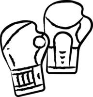 boxe gants main tiré vecteur des illustrations