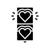 circulation lumières cœur glyphe icône vecteur illustration