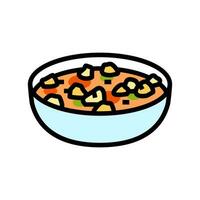 soupe de légumes avec pâtes soupe italien cuisine Couleur icône vecteur illustration