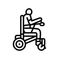 fauteuil roulant mobilité professionnel thérapeute ligne icône vecteur illustration