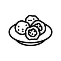 Arancini des balles italien cuisine ligne icône vecteur illustration