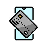 crédit carte téléphone banque Paiement Couleur icône vecteur illustration