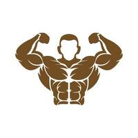 bodybuilder logo icône vecteur