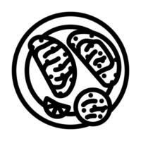 Ratatouille cuisine ligne icône vecteur illustration