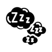 ronflement sommeil nuit glyphe icône vecteur illustration