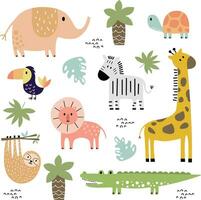 safari sauvage animaux vecteur illustration pour les enfants