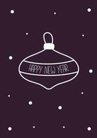 content Nouveau année salutation carte avec arbre Balle avec typographie. vecteur