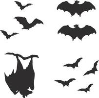 collection de différent Halloween chauve souris silhouette. isolé vecteur. vecteur