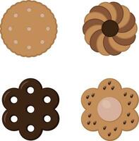 biscuits biscuit illustration collection. avec divers conception. isolé vecteur ensemble.