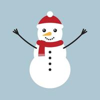 vecteur plat dessin animé bonhomme de neige