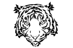 tigre visage tatouage conception avec transparent Contexte vecteur