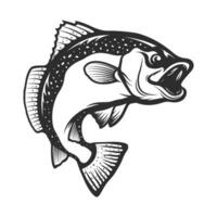 tacheté truite poisson noir Couleur vecteur illustration