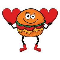 Burger amoureux Valentin vecteur