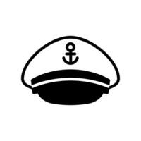 capitaine marin chapeau icône isolé sur blanc Contexte. vecteur