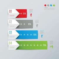 infographies et icônes d'art en papier avec 4 étapes vecteur