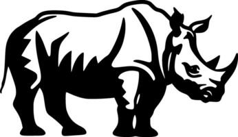 rhinocéros - noir et blanc isolé icône - vecteur illustration