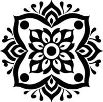 mandala - noir et blanc isolé icône - vecteur illustration