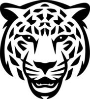 léopard - noir et blanc isolé icône - vecteur illustration