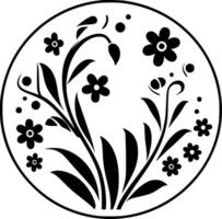 floral, noir et blanc vecteur illustration